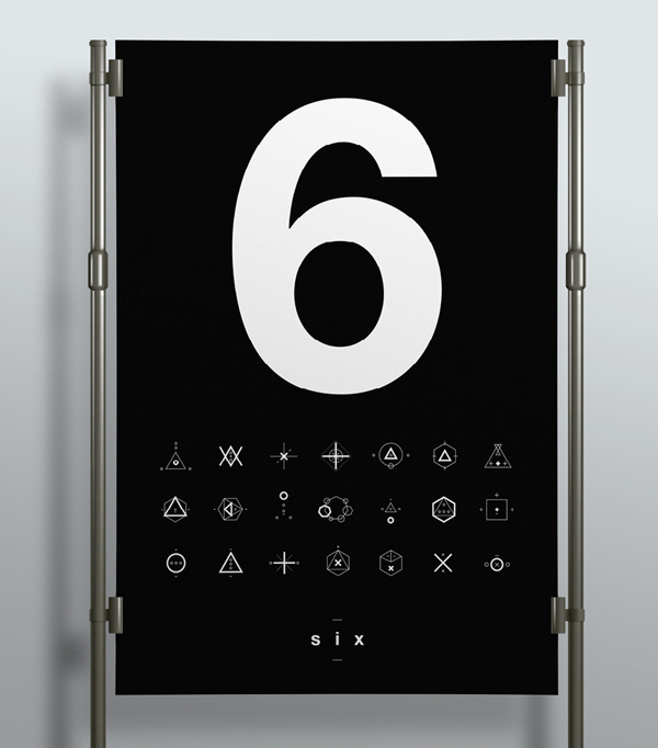 SIX // Symbols & Shapes on Behance #swiss #design #shapes #geometric #clean #symbols #mono #number #poster