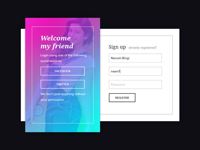 Registration Form #RegisterScreen #ecommerce #popup #store #creative