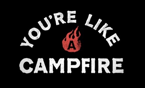 http://number34.tumblr.com/post/23996704022/warm-up-for-today #lettering #young #cassaro #campfire #camp #texture #dan #fire #jerks #typography