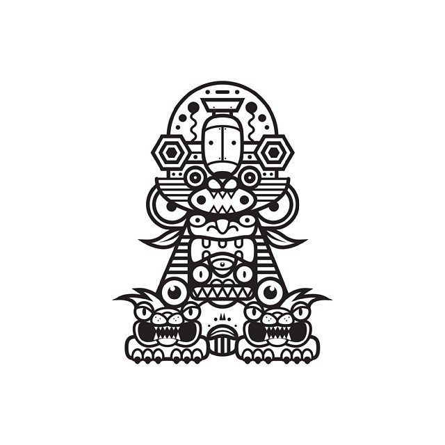 Black & white totem series. http://society6.com/MuratSunger #illustration #print
