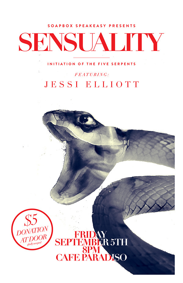 SOAPBOX SPEAKEASY september #girl #exposure #snake #double #poster