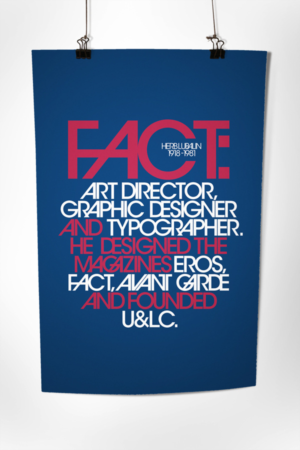 Herb Lubalin Poster on Behance #herb #lubalin #design #avant #poster #garde #singapore #typography