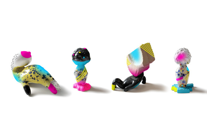 I'm not digital - ceramic, spray paint, objects, installation, diploo studio #vaporwave #diploo #sculpture #installation #fresh #design #glitch #art #ceramic