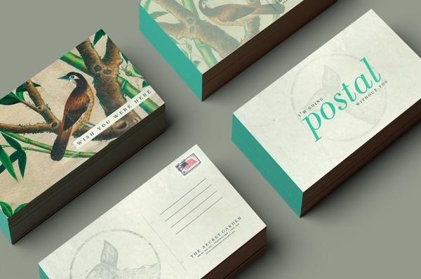 The Secret Garden #branding #design #direction #art #stationery #postcards #typography