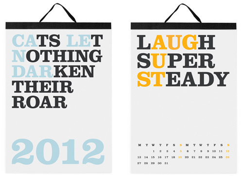 2012 Modern Calendars Photo #typography #calendar