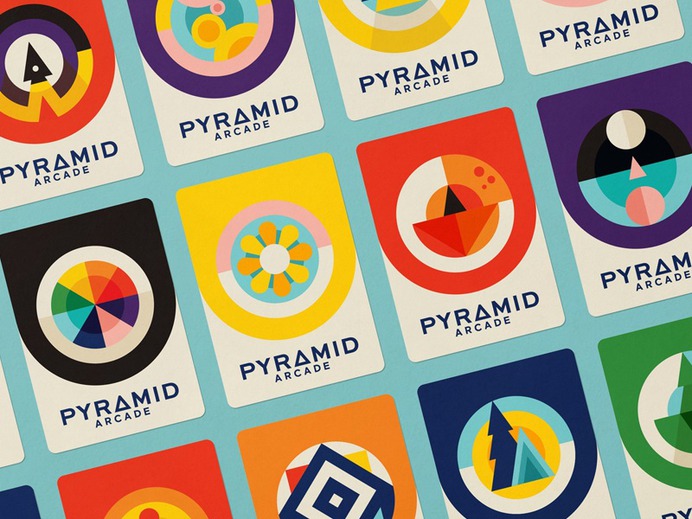 Pyramid Patches cards colors flower space games illustration branding icons logos