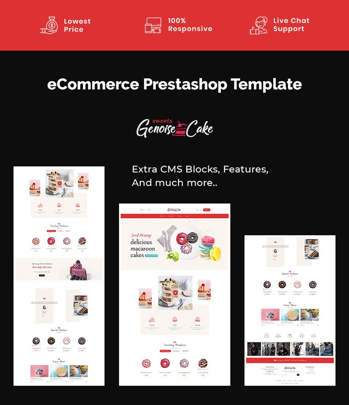 #Genoise - #Macaroon #Cakes & #Sweets - #Prestashop #Responsive #Theme | #TemplateTrip #eCommerce #Website #Design #Template
