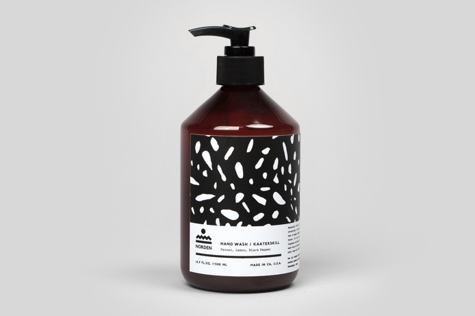 Norden hand soap #black #white #soap #norden #pattern