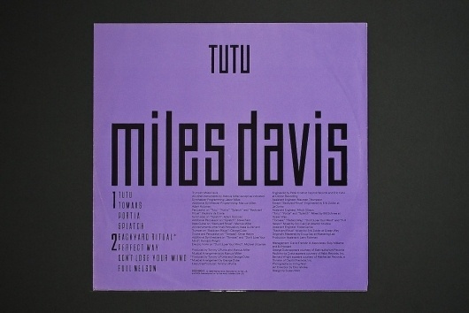 Hardformat » Miles Davis – Tutu #album #eiko #miles #davis #design #graphic #tutu #ishioka #cover