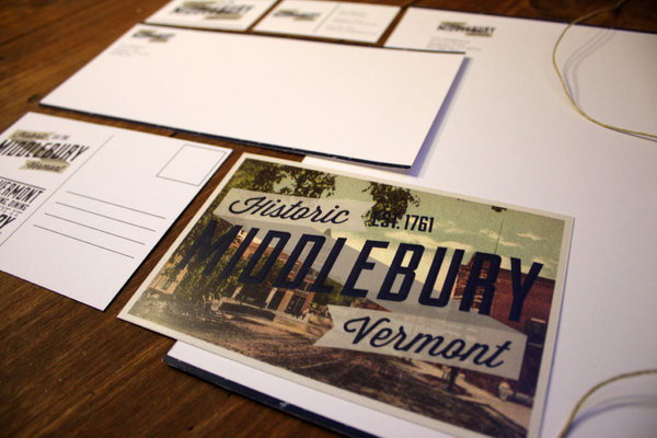 Middlebury, Vermont #middlebury #challenge #design #vermont #brown #john #stationery #aiga