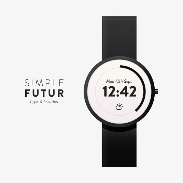 Simple Futur Watch - Type & Weather #white #weather #black #simple #watch #type