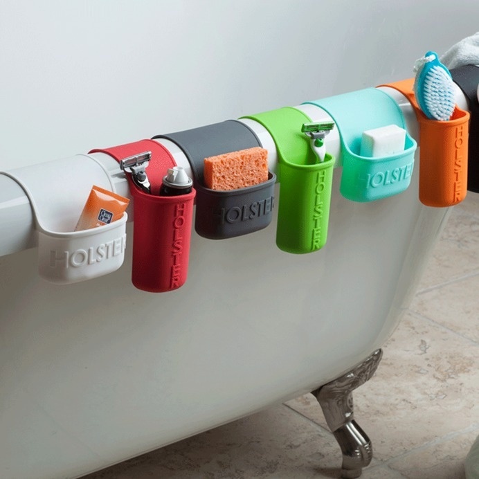 These storage pockets stick and hang anywhere for quick storage. #modern #storage #lifestyle #design #home #pocket #product #stick #industrial #style