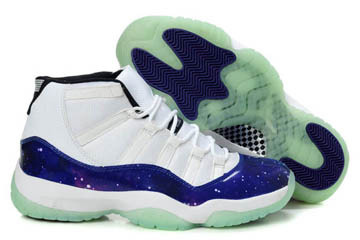 Nike Air Jordan 11 XI Concord Galaxy White Mens Glow in The Dark Shoes-#18459-360