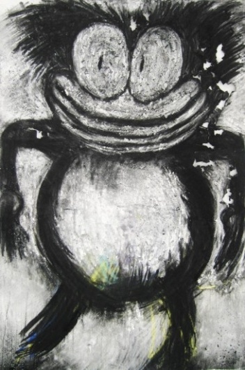 0cff7429-366x550.jpg (366×550) #white #joyce #black #cartoonish #painting #and #pensato #oil