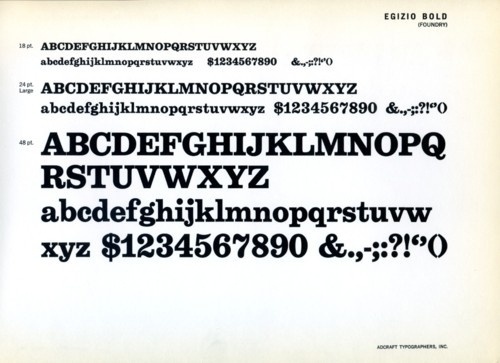 Daily Type Specimen | Egizio Bold, designed in 1955 by Aldo Novarese for... #type #specimen #typography