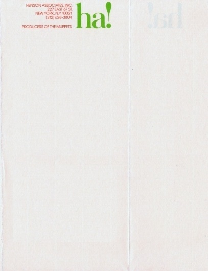 Muppet Music #muppets #letterhead #henson