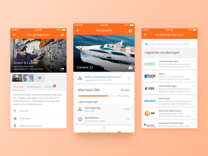 Skipper App UI - Boat Profile