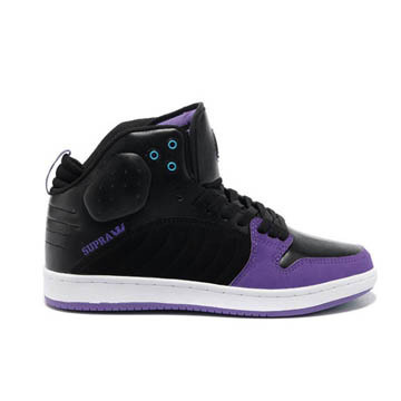 Supra S1W Black Purple Suede Stevie Williams Mid Skate Shoes #shoe