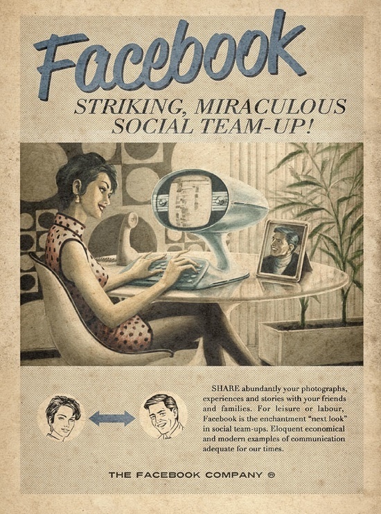 Facebook retro poster #buzz #print #socialmedia