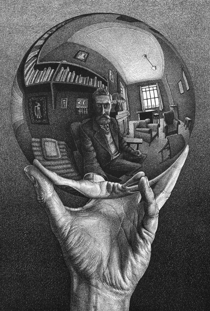 Hand with Reflecting Sphere 1935 Lithograph. 213mm x 318mm.