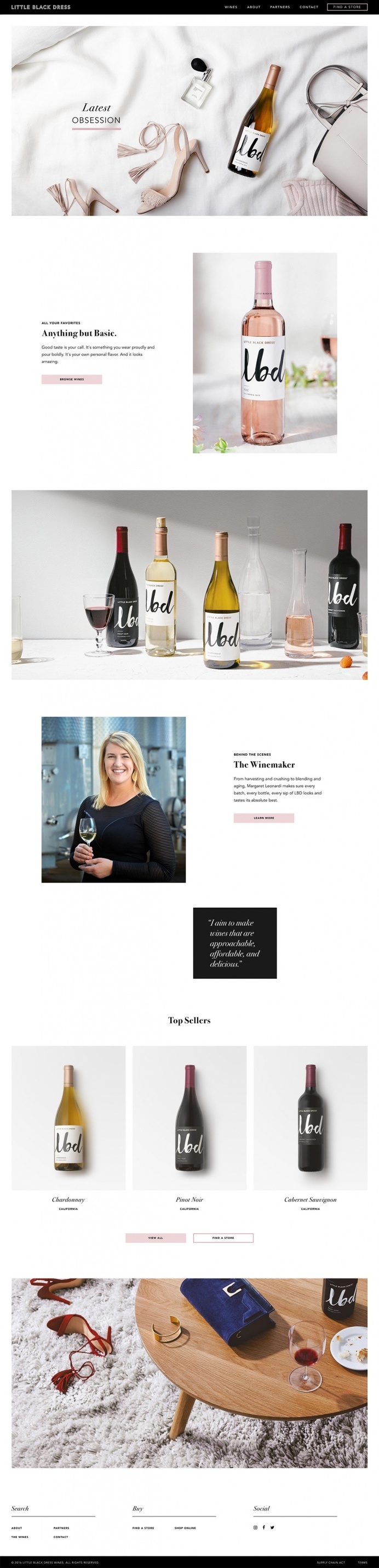 LBD Wines site of the day webdesign beautiful website award The O Group mindsparkle mag minimal wine font script best designblog