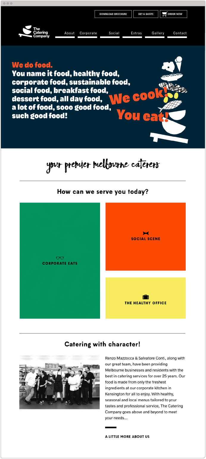 The Catering Company | Website Design | Studio Marche | Melbourne Caterers