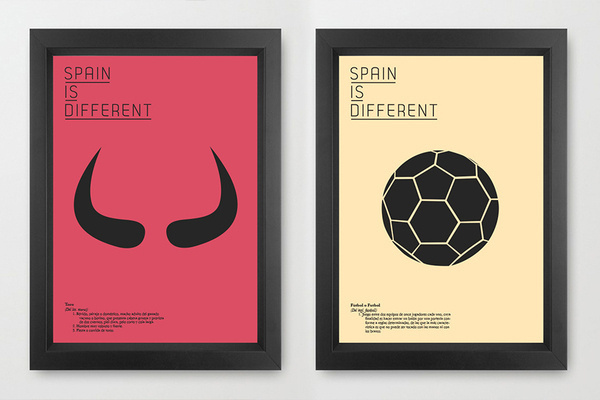 Spain is different #design #typography #modern #colors #graphic #posters #barcelona #madrid #football #canvas #bulls #pain #flamenco #toros