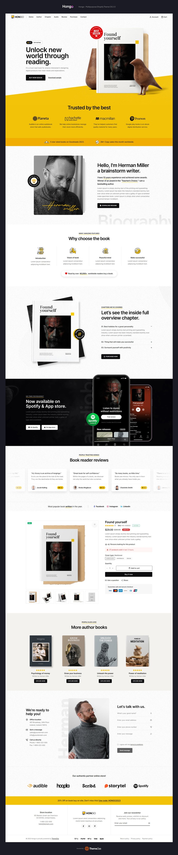 Introducing #Hongo's #eBook #single product store, the perfect one-page #Shopify #theme designed to transform your online store into a streamlined shopping experience. With a stunning and intuitive design, this theme is ideal for businesses looking to showcase their products and convert visitors into customers effortlessly. Get started today and create an eBook shopping haven like no other!
