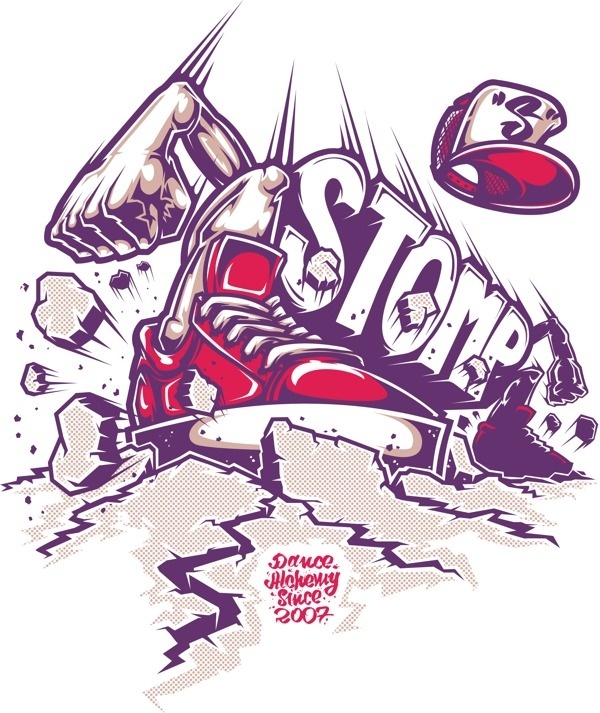 STOMPING STOMP – T-shirt print for Stomp (dance academy). #print #design #stomp #t-shirt #illustration