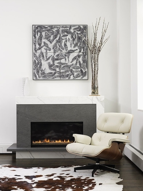 CJWHO ™ (Contemporary Loft by Chelsea Atelier Architect) #loft #white #design #interiors #photography #architecture #fireplace #chelsea