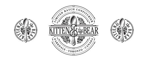 Kitten & the Bear brand identity design #lettering #vintage