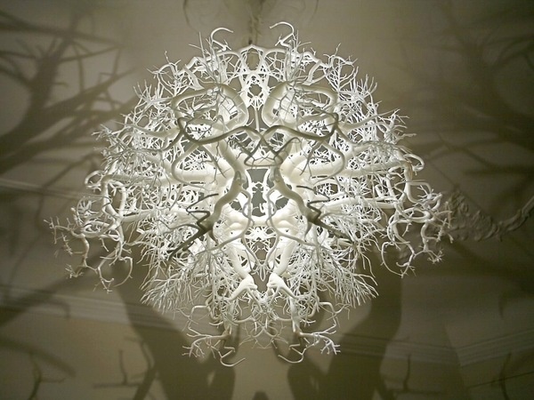 A Chandelier that Projects Tree Shadows #interior #design #art