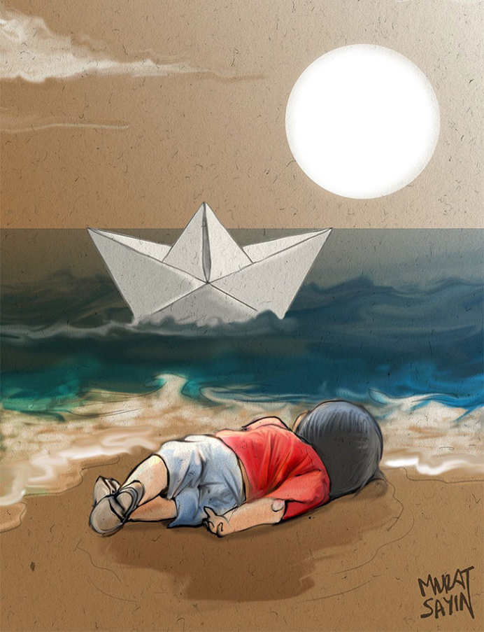 Artists Around The World Respond To Tragic Death Of 3-Year-Old Syrian Refugee