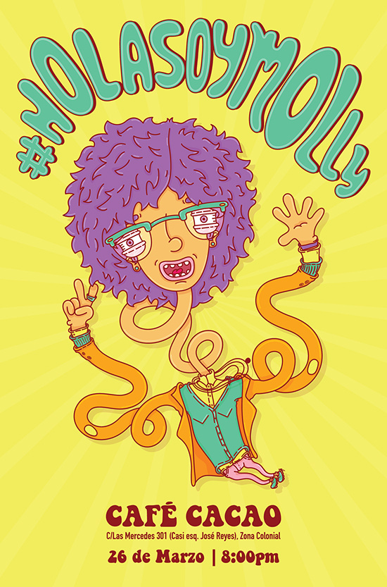 "Flyer Expo #Holasoymolly" by Molly Yllom #illustration #character #design