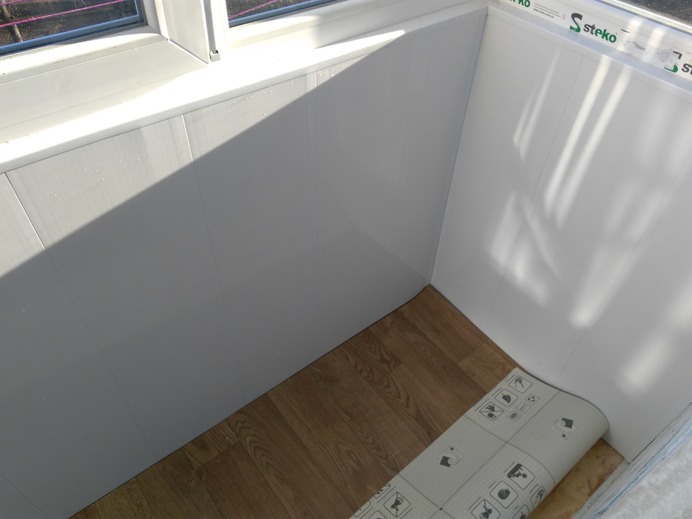 Internal cladding of the balcony. Krivoy Rog.