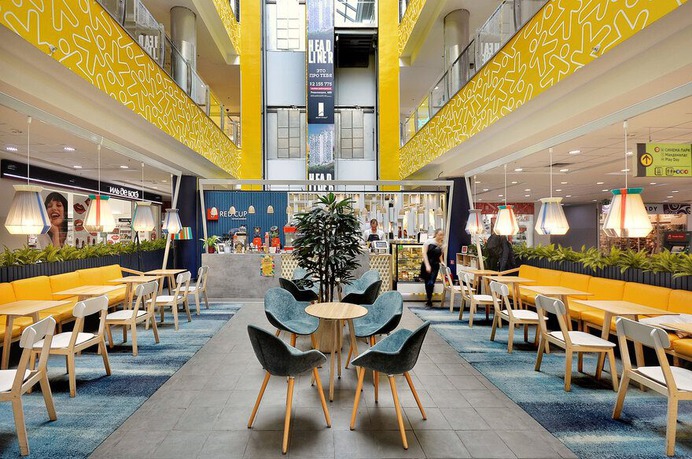 Fresh and Bright Redesign of the Interior of the Russian Chain of Coffee Houses RED CUP