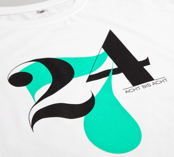 NATRI - 24/7 - T-Shirt (white): TWENTY-FOUR-SEVEN - EIGHT TO EIGHT #silkscreen #apparel #modern #print #design #graphic #shirt #minimal #fashion #type #typography