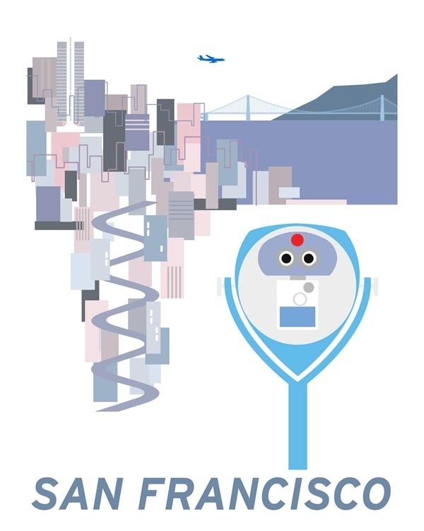 Coit Tower Forgotten Modernism of San Francisco's Architecture Vector Illustration by Michael Murphy #cities