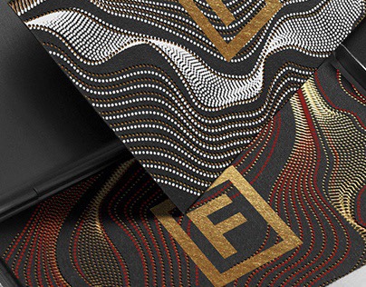 #Fairlight #identity #Letterpress #business #cards #gold #foil #aboriginal #art