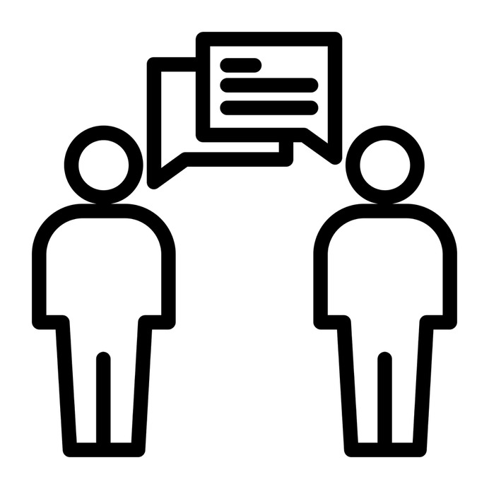 See more icon inspiration related to talk, humanpictos, conversation, communications, chat, speech bubbles, talking and people on Flaticon.