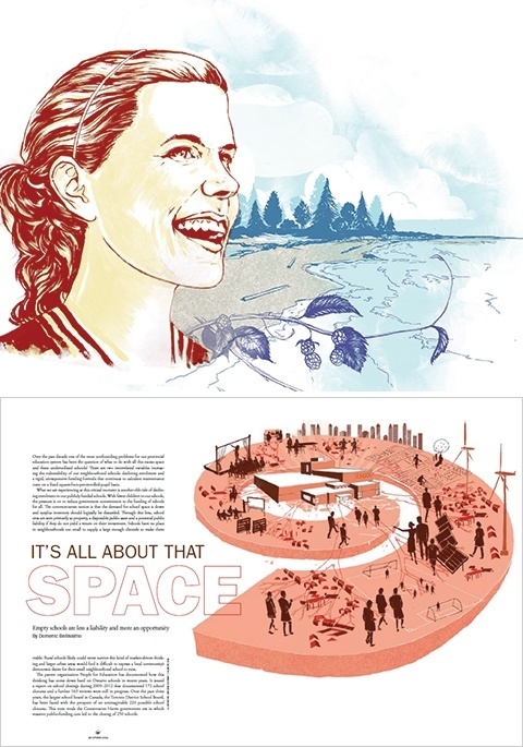 Aaron McConomy / Canadian Geographic + Education Forum / Ottawa 2 illustrations created by Aaron McConomy. The first one is a mini-interview