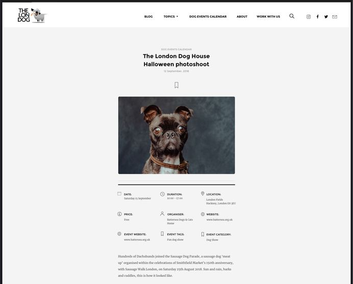 The Londog website design by Made by Gelpi