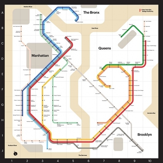 Putting NYC Design on the Map | Pentagram - Vignelli Inspired Map #vignelli #map #subway #info #graphics #pentagram