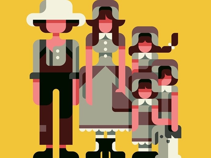 Prairie Family by Anthony Dimitre #flat #gemetric #human #illustration #character