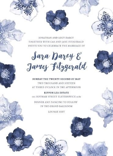Blue Floral - Engagement Invitations #paperlust #engagement #engagementinvitation #invitation #engagementcards #engagementinspiration #wedd