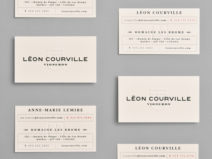 Léon Courville Vigneron, lg2 boutique, identity, business card