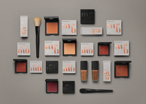 Logo and packaging with copper foil detail designed by We Are Bold for Swedish cosmetics brand Maréna Beauté #beaut #packaging #copper #bold #swedish #cosmetics #marna #brand #designed #logo #detail #foil