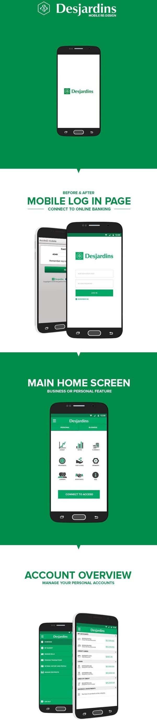 Desjardins Mobile | Re-Design by Shawn Clements-Porter