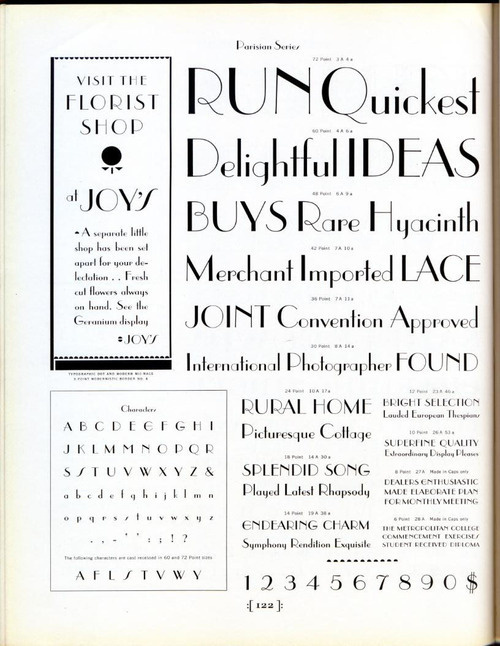 Parisian was designed in 1928 by Morris F. Benton. #typography