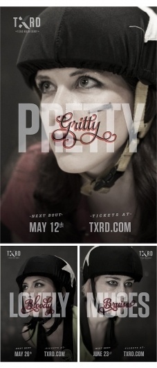 The Stars of Roller Derby - Brand New #desaturated #script #roller #serif #sans #derby #texas #posters #typography